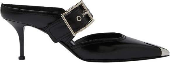 alexander mcqueen Buckle riem puntige hakken , Zwart, Dames
