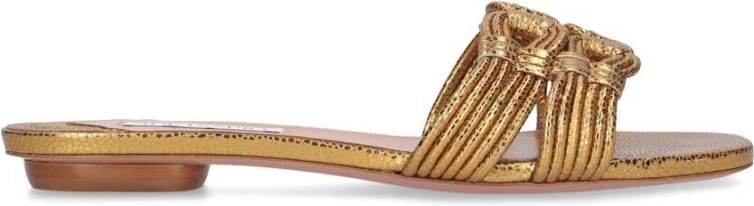 Aquazzura Sliders Noah , Geel, Dames