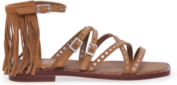 Ash Maan platte sandalen , Bruin, Dames