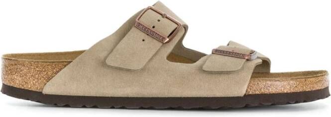 Birkenstock Flat Sandals , Beige, Unisex