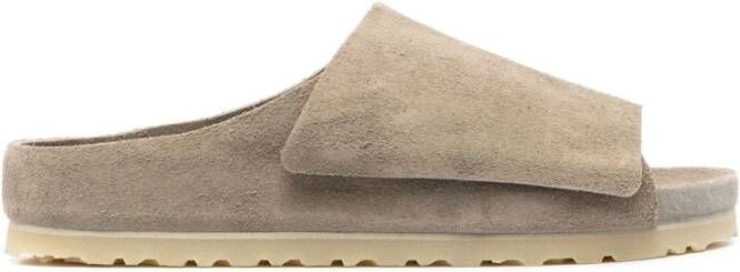 Birkenstock Flat Sandals , Beige, Unisex