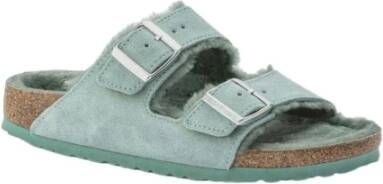 Birkenstock Arizona Shearling glijbanen , Blauw, Dames