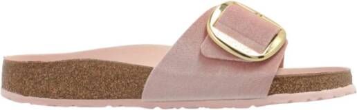 Birkenstock Madrid Big Buckle Rivet glijbanen , Roze, Dames