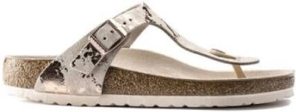 Birkenstock Slippers Gizeh van plantaardig gelooid suèdeleer lichtroze