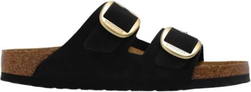 Birkenstock Arizona Big Buckle Nubuk dia`s , Zwart, Dames