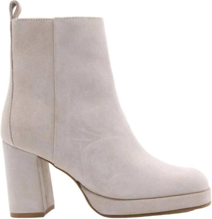 Bronx Enkellaarsjes Beige Dames