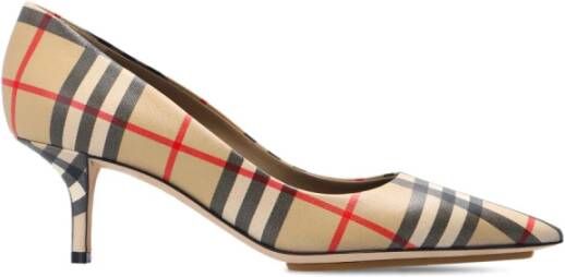 Burberry Gecontroleerde stiletto pompen , Beige, Dames