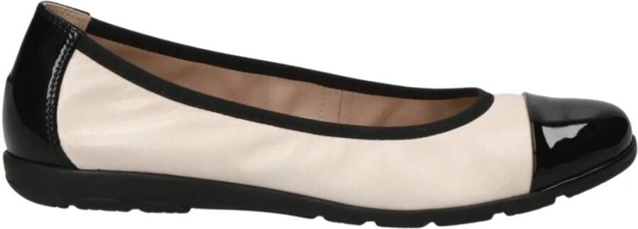 Caprice Cream Casual Ballerina Flats , Beige, Dames