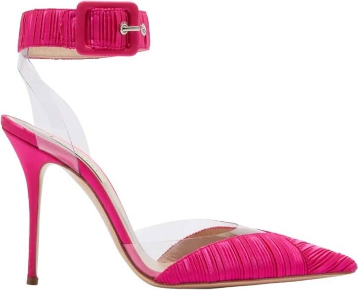 Casadei Julia satijn geplooide pompen , Rood, Dames