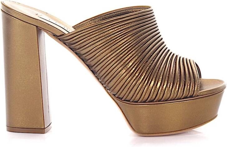 Casadei Hoge hiel sandalen , Beige, Dames