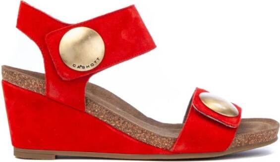 Cashott 8020 sandaalmetts banden , Rood, Dames