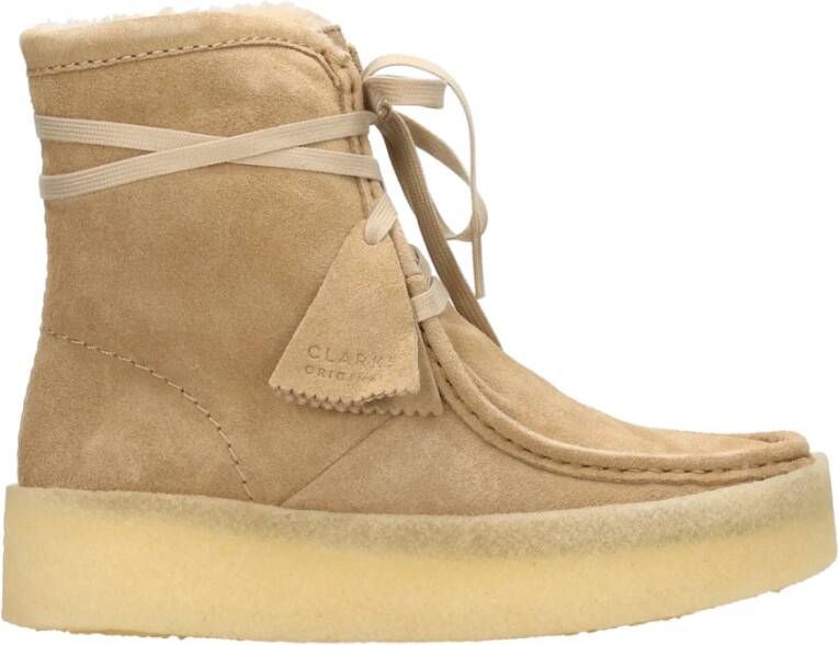 Clarks Enkellaarsjes Beige Dames