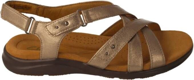Clarks Platte sandalen , Geel, Dames