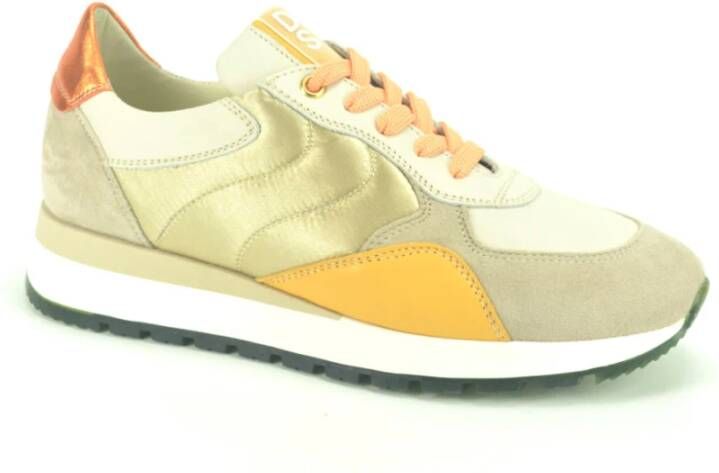 DL Sport Beige + Oranje Runner N. , Beige, Dames