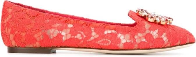 Dolcegabbana Cruise Flat Shoes Rood , Rood, Dames