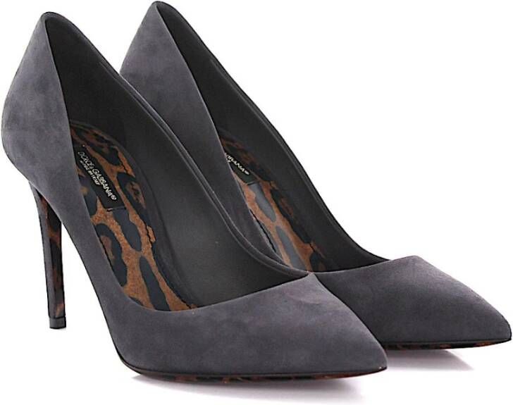 Dolce & Gabbana Suede lederen schoenen hakken , Grijs, Dames