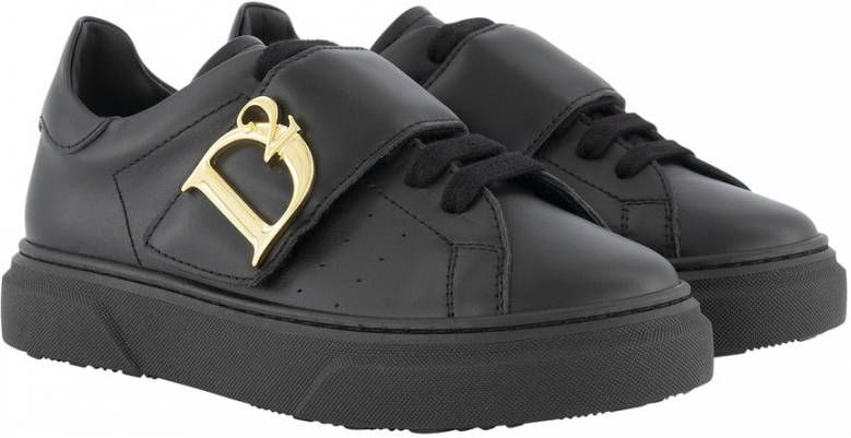 Dsquared2 D2 Statement Sneakers BOX Sole Lace+Strap , Zwart, Dames