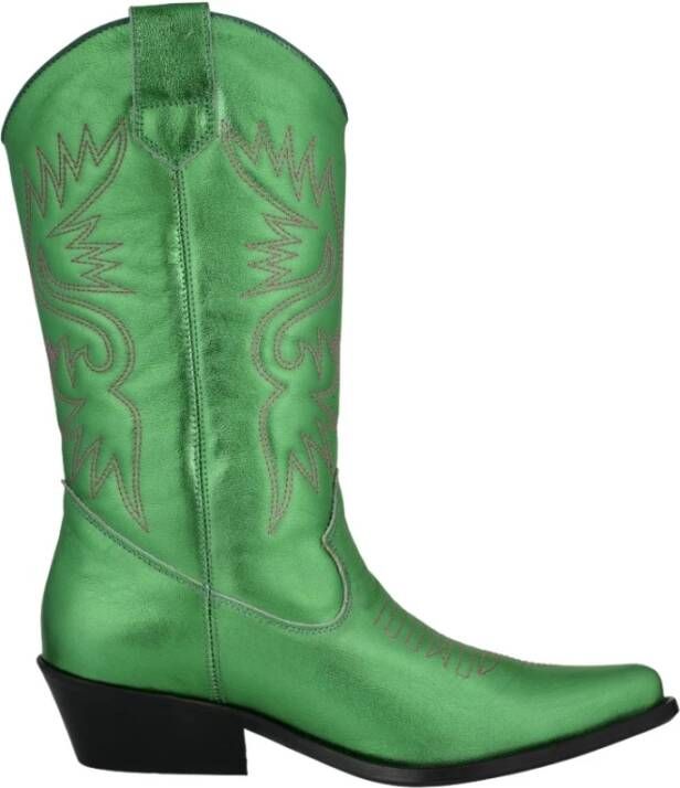 Dwrs High Texas Metallic WesternBoots , Groen, Dames