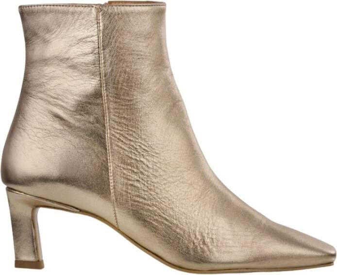 Dwrs Leon metallic Enkellaarsjes , Geel, Dames