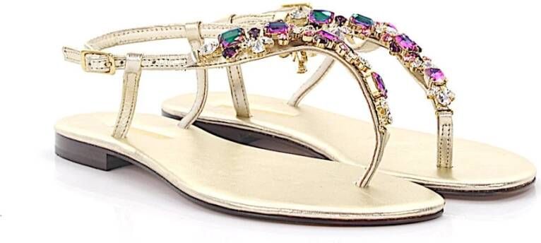 Emanuela Caruso Flat Sandals , Geel, Dames