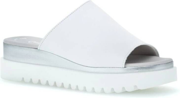 Gabor Platte sandalen , Wit, Dames