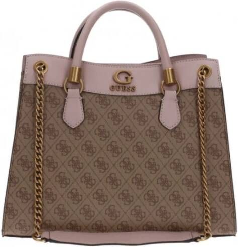 Guess Bruine Handtas Nell Logo Girlfriend Satchel