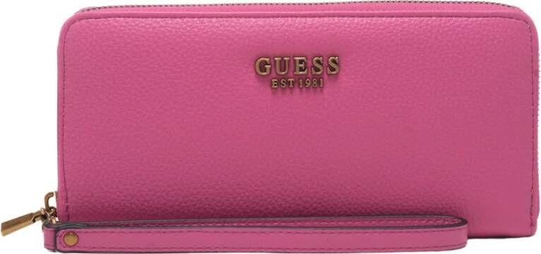 Guess Zed Slg Large Zip Around fuchsia Dames portemonnee