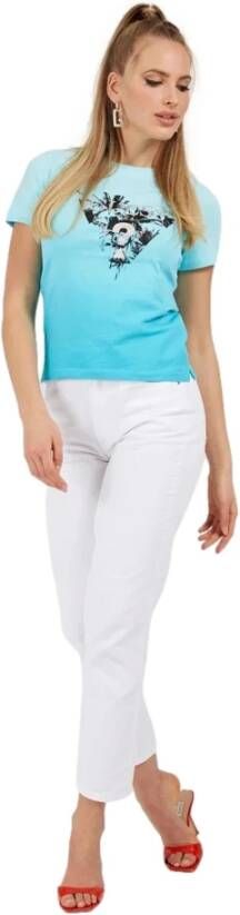 Guess T shirts Blauw Dames