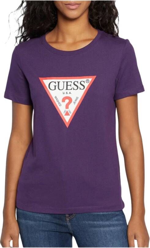 Guess T shirts Paars Dames
