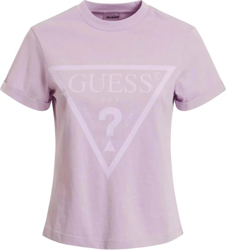Guess T shirts Paars Dames