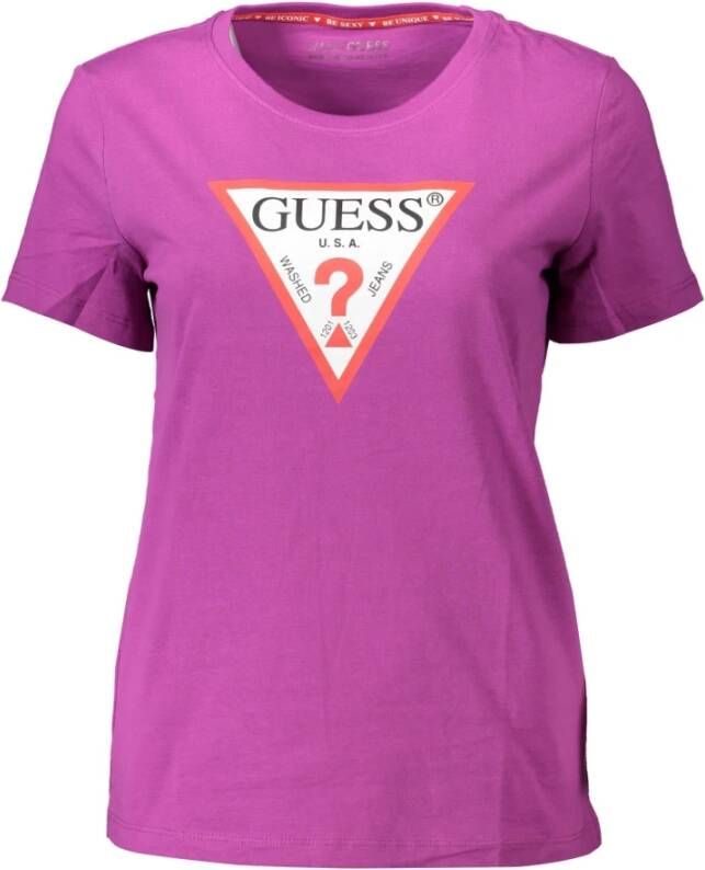 Guess T shirts Paars Dames