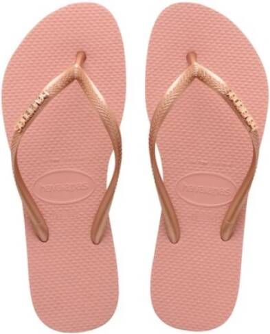 Havaianas-Slippers-Flipflops Slim Logo Metallic-Roze
