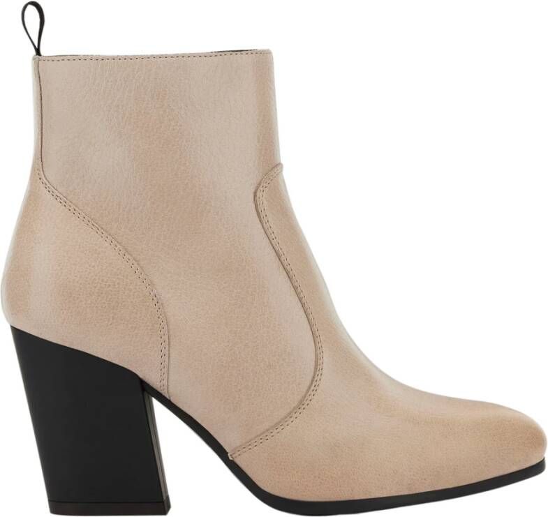 Hogan Enkellaarsjes Beige Dames