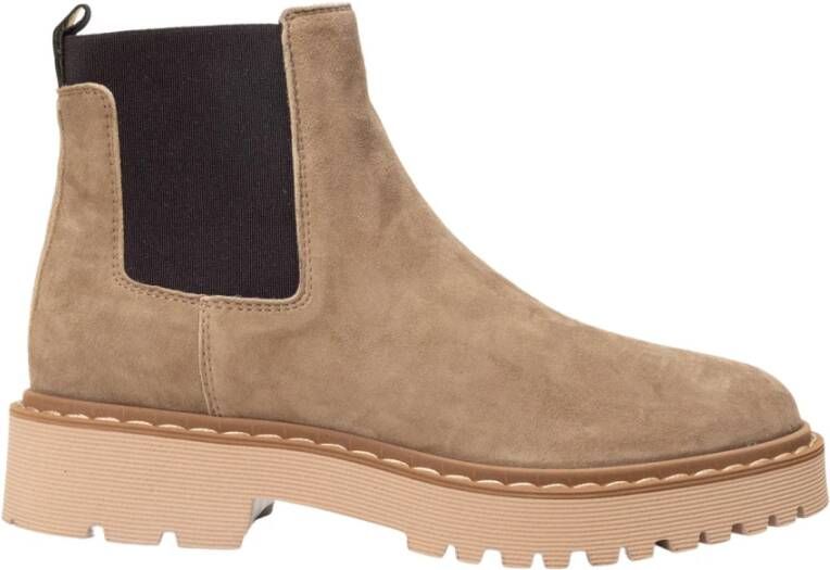 Hogan Enkellaarsjes Beige Dames