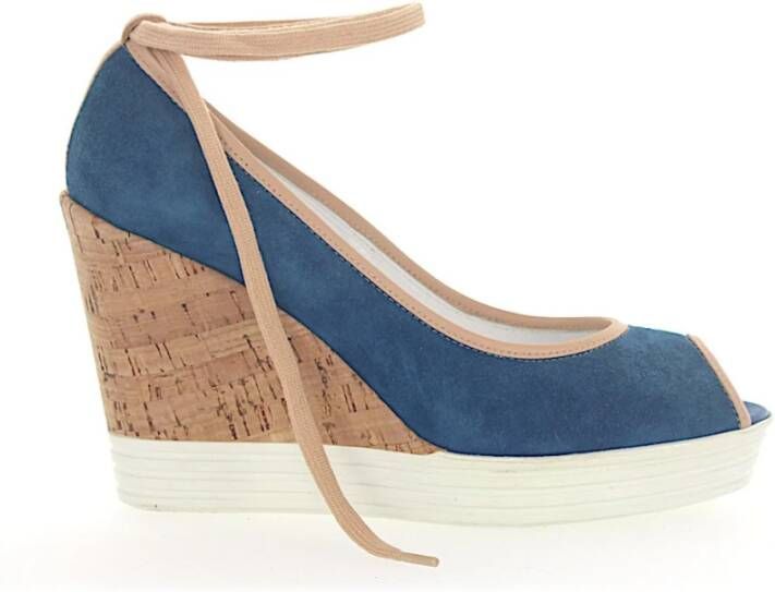Hogan Hoge hiel sandalen , Blauw, Dames