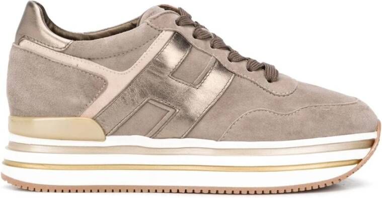 Hogan Logo Patch Sneakers , Beige, Dames
