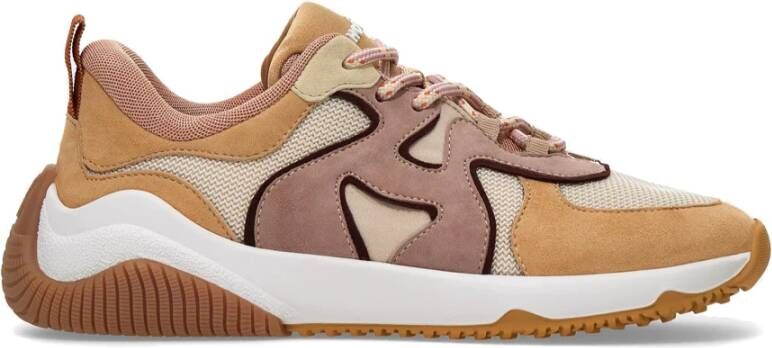 Hogan H597 Beige Violet Ivory Lage sneakers