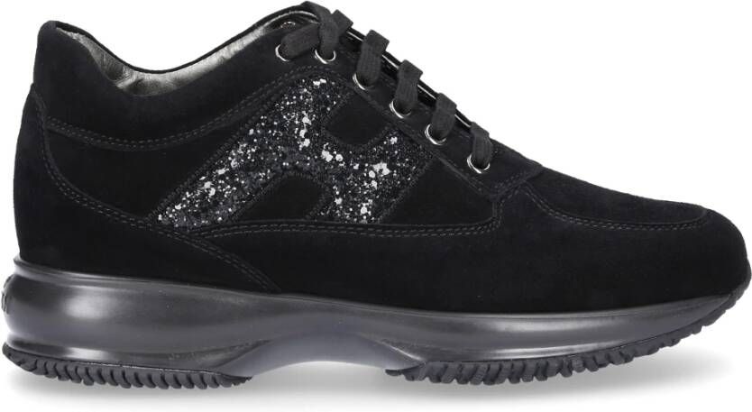 Hogan Sneakers Low 9ke veloursleder , Zwart, Dames