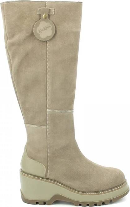 Kickers Kick Walkside High Boots , Beige, Dames
