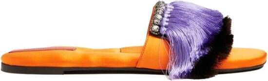 La DoubleJ Fringe Slippers , Paars, Dames