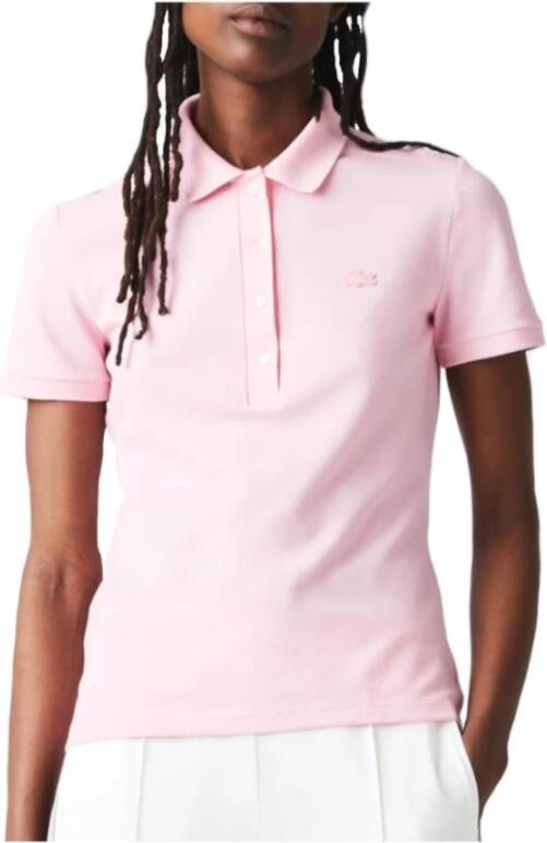 Lacoste Polo en Piqué de Algodón , Roze, Dames