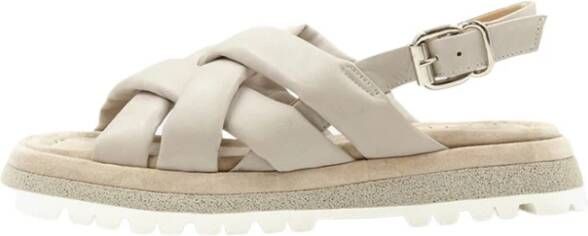 Laura Bellariva Flat Sandals , Beige, Dames