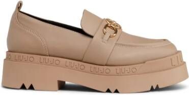 Liu Jo Platform Mocassins ontmoette het logo , Beige, Dames