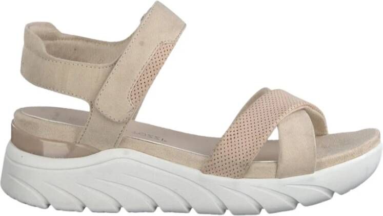 marco tozzi casual open sandals , Beige, Dames