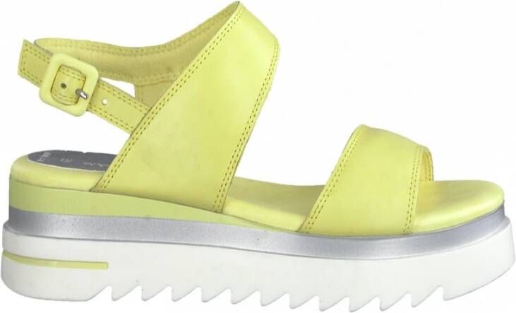 marco tozzi citroen casual open sandalen , Geel, Dames