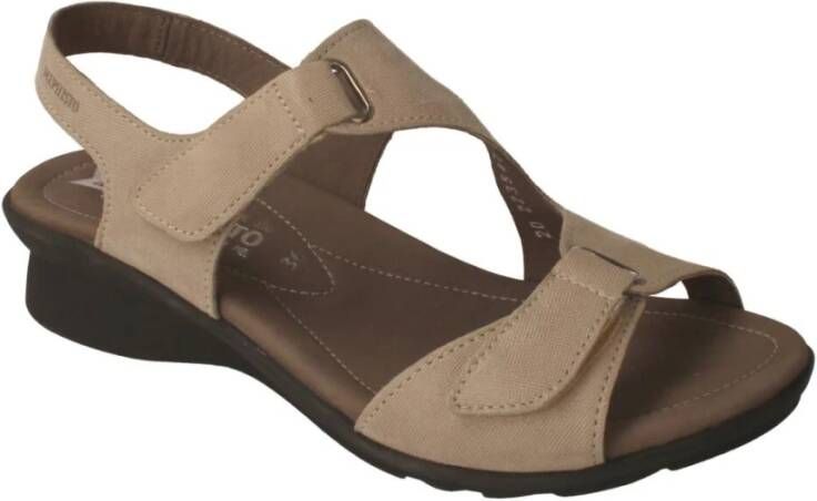 mephisto Platte sandalen , Beige, Dames