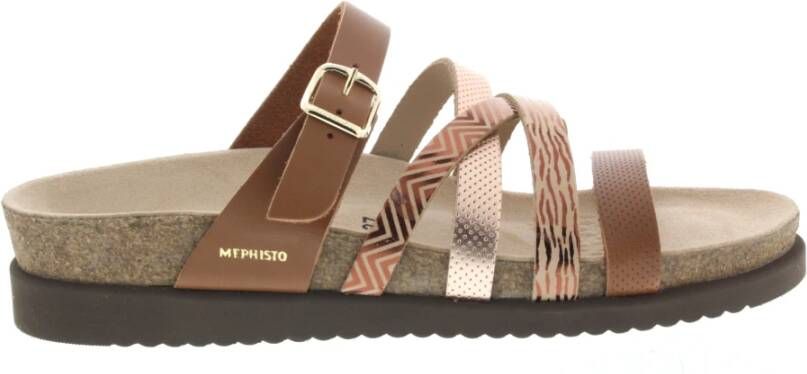 Mephisto Teenslippers Huleda rundnappaleren bruin
