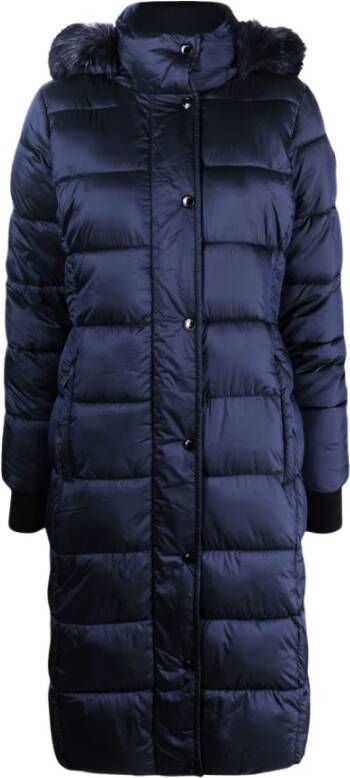 Michael Kors Iridescent Belted Padded Coat , Blauw, Dames
