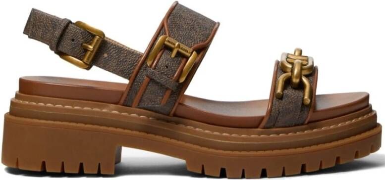 Michael Kors Kailey Lug plat sandaal , Bruin, Dames