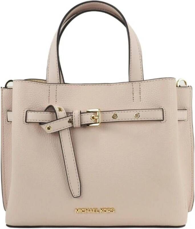 Michael Kors Emilia Small Leather Convertible Satchel Crossbody Handbag Purse Pink , Roze, Dames